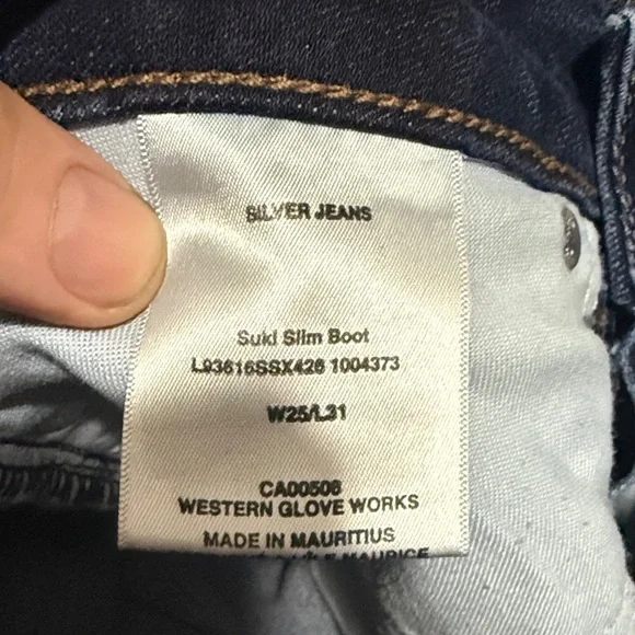 Silver Jeans Women's Dark Indigo Boot Cut Jeans size 25x31 - Picture 6 of 7